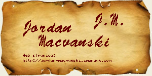 Jordan Mačvanski vizit kartica